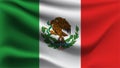 Mexico flag waving with the wind  3D illustration wave flag Royalty Free Stock Photo