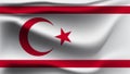 Turkish Republic of Northern Cyprus flag waving with the wind  3D illustration wave flag Royalty Free Stock Photo