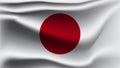 Japan flag waving with the wind  3D illustration wave flag Royalty Free Stock Photo