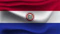 Paraguay flag waving with the wind 3D illustration wave flag