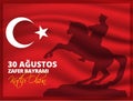 Turkey National Celebration Card, Badge, Banner or Poster Vector Design `30 agustos zafer bayrami kutlu olsun` - English translate