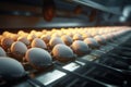Business food organic industrial production egg farming agriculture chicken line background