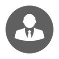 Business, formal, male icon. Gray vector graphics