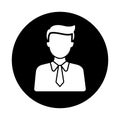 Business, formal, male icon. Black vector design