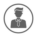 Business, formal, male icon. Gray vector design