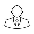 Business, formal, male outline icon. Line art vector