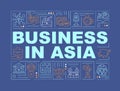 Business friendly asian countries word concepts blue banner