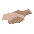 Business or friendly handshake at a meeting. Successful deal. Hand drawn sketch illustration