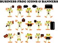 Business Frog icons web site businessman Royalty Free Stock Photo