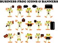 Business Frog icons web site businessman