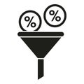 Business funnel icon simple vector. Digital research Royalty Free Stock Photo
