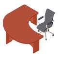 Business furniture icon isometric vector. Modern office table and chair icon