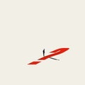 Business future vector concept. Symbol of uncertainty, questions, challenge. Minimal illustration.