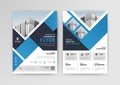 Business geometric vector template for Brochure, Flyer with Blue Color. Royalty Free Stock Photo