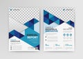 Business geometric vector template for Brochure, Flyer with Blue Color. Royalty Free Stock Photo