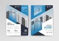 Business geometric vector template for Brochure, Flyer with Blue Color. Royalty Free Stock Photo