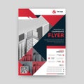 Business geometric vector template for Flyer with Red and Blue Color. Royalty Free Stock Photo