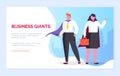 Business Giants People Man and Woman Website Page