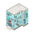 Business Glass Building Concept 3d Isometric View. Vector
