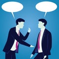 Business Global Communication Concept. Businessmen Speaking. Vector Royalty Free Stock Photo