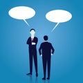 Business Global Communication Concept. Businessmen Speaking. Vector Royalty Free Stock Photo