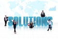 Business global solutions in blue Royalty Free Stock Photo