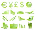 Business glossy icons