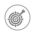 Business goal, gray dartboard, target icon