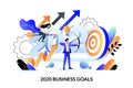 Business goals, future achievement plan for 2020 new year. Vector illustration. Expectation and perspective concept Royalty Free Stock Photo