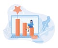 Business goals illustration. Characters setting task, goal and target to achieve, planning action and way to success. Personal