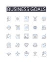 Business goals line icons collection. Financial targets, Corporate objectives, Entrepreneurial pursuits, Commercial