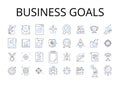 Business goals line icons collection. Financial targets, Corporate objectives, Entrepreneurial pursuits, Commercial