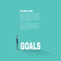 Business goals professional presentation template with businessman