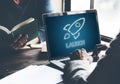 Business Goals Rocketship Target Concept Royalty Free Stock Photo