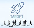Business Goals Rocketship Target Concept Royalty Free Stock Photo