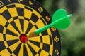 Business goals or targets concept with selective focus on a dart