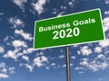 Business goals 2020 traffic sign Royalty Free Stock Photo