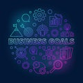 Business goals vector round creative outline illustration Royalty Free Stock Photo