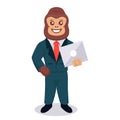 Business Gorilla elegant masculin mascot design illustration