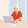 A business granny with a laptop.