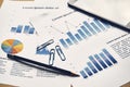 Business graph analysis report. Financial statistics dummy report. Accounting desk, Business concept Royalty Free Stock Photo