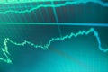 Business graph with arrows tending downwards. Statistic graph of stock market data and financial analysis.