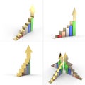 Business graph bar growth Royalty Free Stock Photo