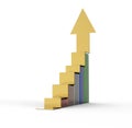 Business graph bar growth Royalty Free Stock Photo