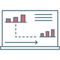 Business graph chart icon vector growth bar Royalty Free Stock Photo