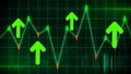 Business graph chart of stock market investment trading profit and loss. Financial chart with up trend line graph stock future