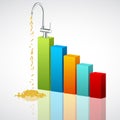 Business graph with dollar tap Royalty Free Stock Photo