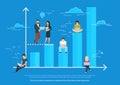 Business graph growth concept illustration