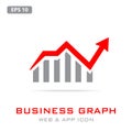 Business Graph icon , Business Profit, Arrow pointing up on graph, Business Profit Concept. Vector illustration Royalty Free Stock Photo