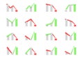 Business graph icon set Royalty Free Stock Photo